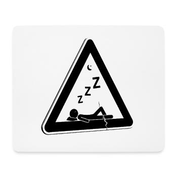 Langschläfer Verkehrsschild Warnung Achtung Müde - Mousepad (Querformat) - Weiß - Vorne
