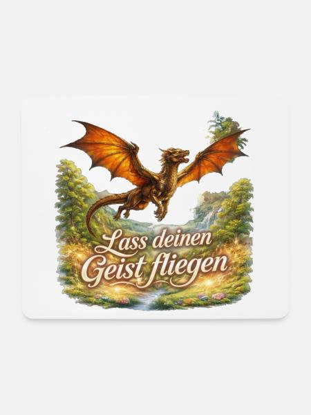 Geistflügel Drachentraum - Mousepad (Querformat) - Weiß