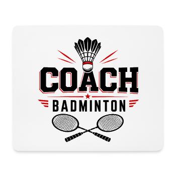 Badminton Coach - Mouse Pad (horizontal) - white - Front