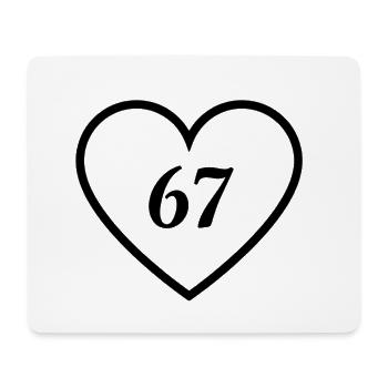 67 Herz - Mousepad (Querformat) - Weiß - Vorne