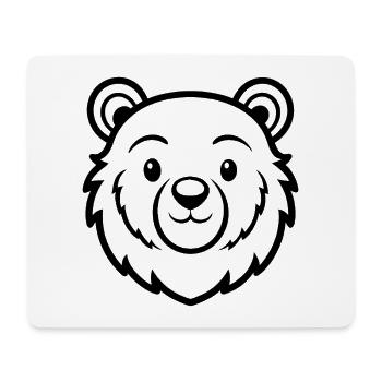 Bear face - Mouse Pad (horizontal) - white - Front