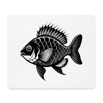 Crampon bleu Poisson à bord ensoleillé ou poisson à nez cuivré - Tapis de souris (format paysage) - blanc - Devant