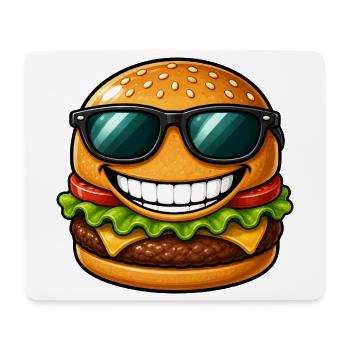 Cool cheeseburger with sunglasses summer - Mouse Pad (horizontal) - white - Front