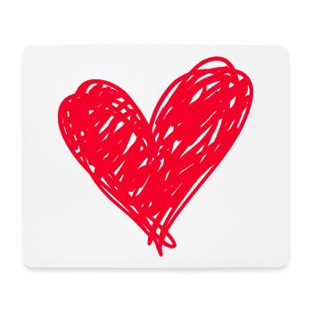 Heart - Mouse Pad (horizontal) - white - Front