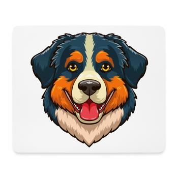 Bernese Mountain Dog (Comic Portrait) - Mouse Pad (horizontal) - white - Front