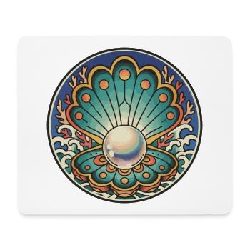 Muschelperlen-Ozean-Schimmel-Retro-Tattoo - Mousepad (Querformat) - Weiß - Vorne