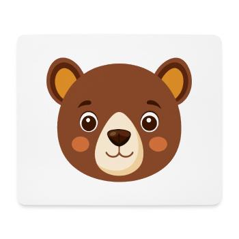 Cute bear face - Mouse Pad (horizontal) - white - Front