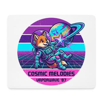 Astronaut Fox Space Retro Vaporwave - Mouse Pad (horizontal) - white - Front