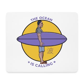 The Ocean Is Calling Retro Surf Graphic - Mouse Pad (horizontal) - white - Front