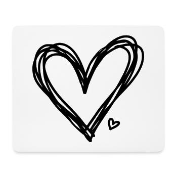 Herz - Mousepad (Querformat) - Weiß - Vorne