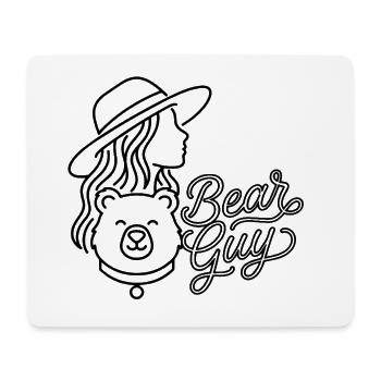 Bear Guy Frau Hut Linienkunst Grafik - Mousepad (Querformat) - Weiß - Vorne
