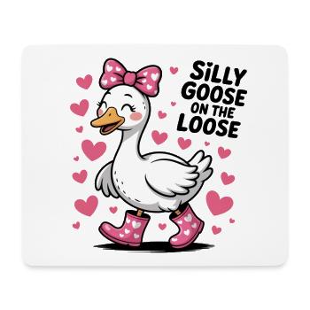 Silly Goose Cute Goose - Mouse Pad (horizontal) - white - Front