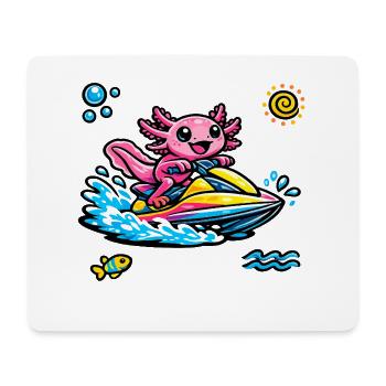 Éclaboussure néon en jet ski Axolotl - Tapis de souris (format paysage) - blanc - Devant