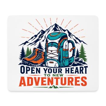 Wandern – Öffne dein Herz für neue Abenteuer - Mousepad (Querformat) - Weiß - Vorne