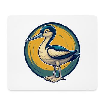 Avocet Kawaii Mascot Cartoon Clipart Logo Badge - Mouse Pad (horizontal) - white - Front