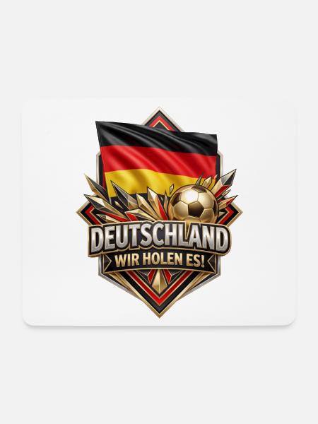 Deutschland Flaggenfußball Siegbadge - Mousepad (Querformat) - Weiß
