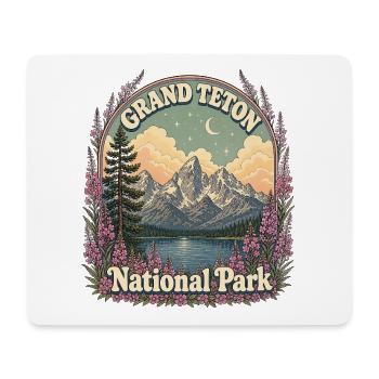 Randonnée dans le parc national de Grand Teton, États-Unis, Wyoming - Tapis de souris (format paysage) - blanc - Devant