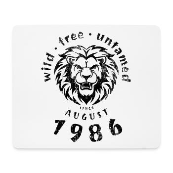 40. Geburtstag Wild, free & untamed since 08/1986 - Mousepad (Querformat) - Weiß - Vorne