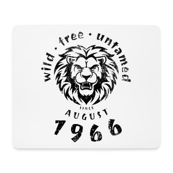 60. Geburtstag Wild, free & untamed since 08/1966 - Mousepad (Querformat) - Weiß - Vorne