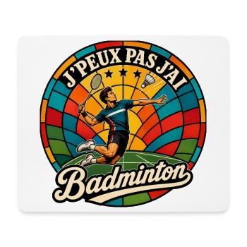 J'Peux Pas J'ai Badminton Vintage - Tapis de souris (format paysage) - blanc - Devant