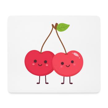 Cuddly cherry duo - Mouse Pad (horizontal) - white - Front