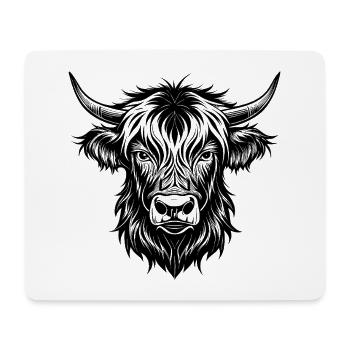 Vache des Highlands - Tapis de souris (format paysage) - blanc - Devant