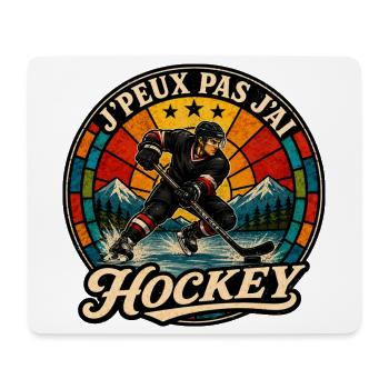 J'Peux Pas J'ai Hockey Cadeau Vintage - Tapis de souris (format paysage) - blanc - Devant