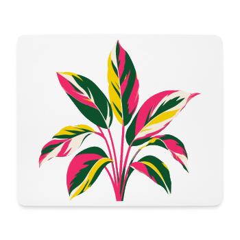 Colourful tropical plant | Botanical art motif - Mouse Pad (horizontal) - white - Front
