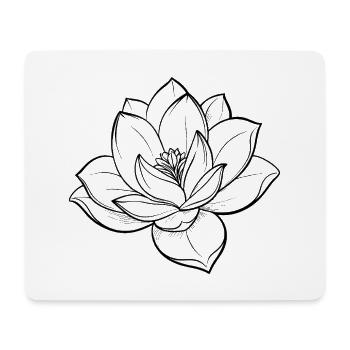 Contour des fleurs de magnolia - Tapis de souris (format paysage) - blanc - Devant