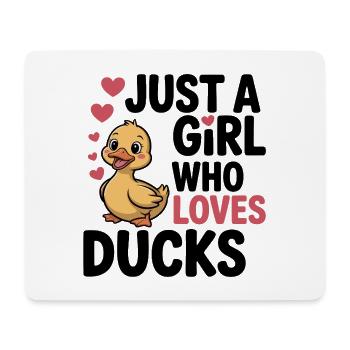 The Girl Who Loves Ducks - Mouse Pad (horizontal) - white - Front