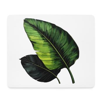Art Feuille Tropicale Vert Noir - Tapis de souris (format paysage) - blanc - Devant