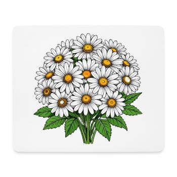 Bouquet de marguerites blanches de jardin - Tapis de souris (format paysage) - blanc - Devant