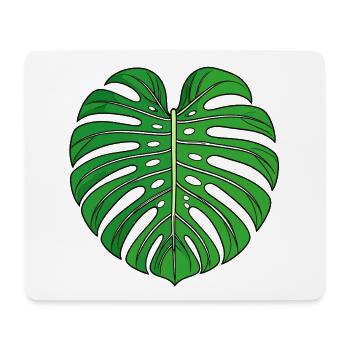Monstera Leaf Heart Pattern - Mouse Pad (horizontal) - white - Front