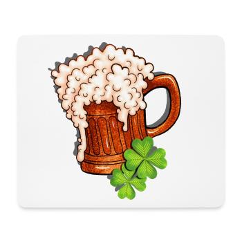 Bierkrug und Kleeblatt Design - Mousepad (Querformat) - Weiß - Vorne