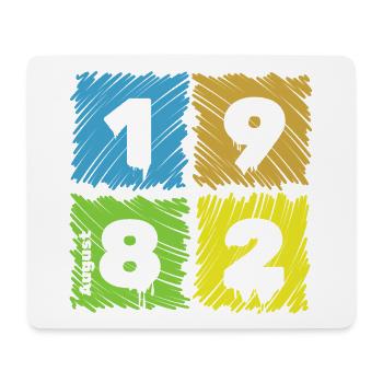 44. Écussons de Farbige du Geburtstag depuis 08/1982 - Tapis de souris (format paysage) - blanc - Devant