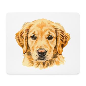 Golden Retriever aquarelle - Tapis de souris (format paysage) - blanc - Devant