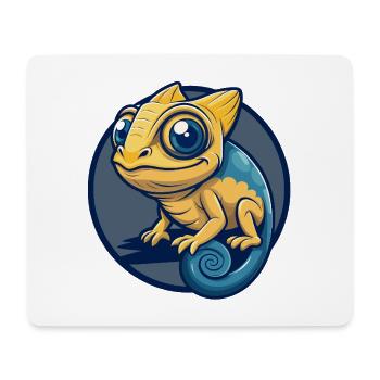 Chameleon Kawaii Maskottchen Cartoon Clipart Logo Abzeichen - Mousepad (Querformat) - Weiß - Vorne