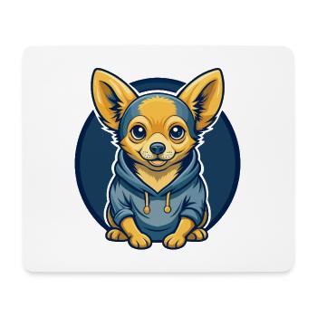 Chihuahua Dog Kawaii Mascotte Cartoon Clipart Logo - Tapis de souris (format paysage) - blanc - Devant