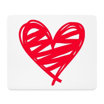 Heart - Mouse Pad (horizontal) - white - Front