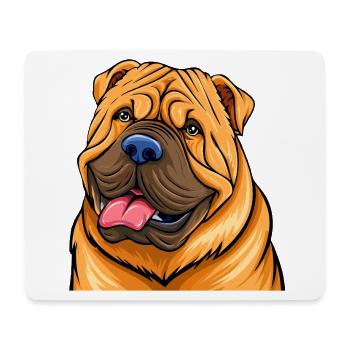 Shar-Pei (Comic-Porträt) - Mousepad (Querformat) - Weiß - Vorne