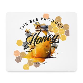 Honigglas & Bienen Hexagonen - Mousepad (Querformat) - Weiß - Vorne