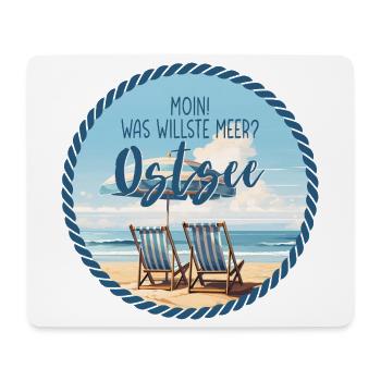 Moin! Was willste Meer? – Ostsee Design - Mousepad (Querformat) - Weiß - Vorne