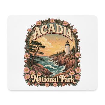 Acadia National Park USA Maine Hiking Vintage - Mouse Pad (horizontal) - white - Front
