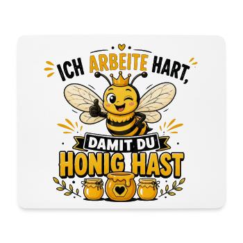 Bienenkönigin: Harte Arbeit, Honig - Mousepad (Querformat) - Weiß - Vorne