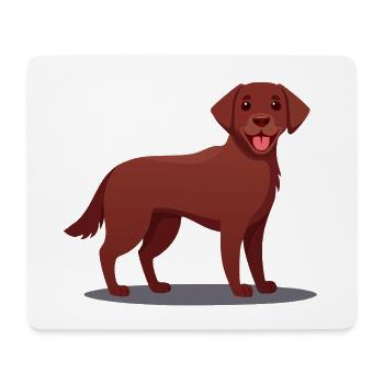 Dunkelbrauner Labrador (Comic) - Mousepad (Querformat) - Weiß - Vorne