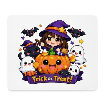 Sorcière d’Halloween mignonne - Tapis de souris (format paysage) - blanc - Devant