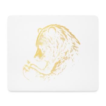 Forêt rétro de l’ours grizzli doré et des abeilles - Tapis de souris (format paysage) - blanc - Devant