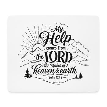 Psalm 121 Lettering  - Mousepad (Querformat) - Weiß - Vorne