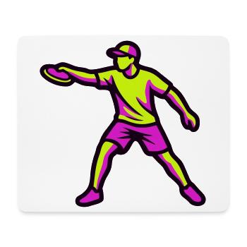 Disc Golf Drop Silhouette - Tapis de souris (format paysage) - blanc - Devant