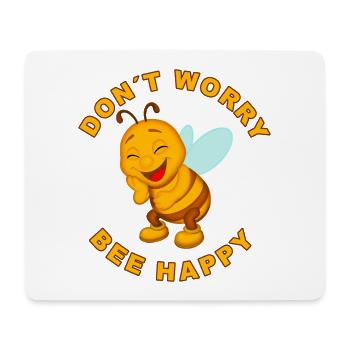 Optimistic bee with happy pose - Mouse Pad (horizontal) - white - Front